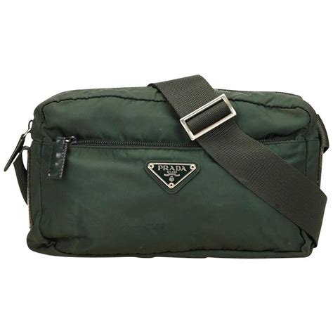 prada green nylon shoulder bag